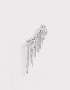 Серебристый кафф с отделкой стразами ASOS DESIGN-Серебряный