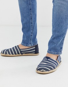 Синие эспадрильи в полоску Toms alpargata-Синий