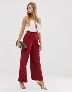 Широкие брюки с защипами ASOS DESIGN-Красный