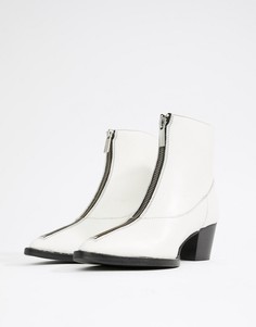 Кожаные ботинки с заклепками и молниями Gestuz-Белый