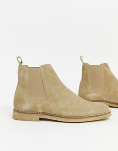 Светло-коричневые замшевые ботинки челси WALK London Нornchurch-Светло-бежевый