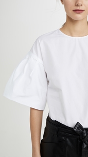 Adam Lippes Flutter Sleeve Top