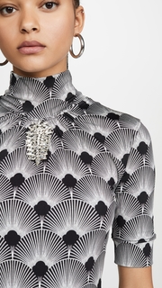 Paco Rabanne Patterened High Neck Top