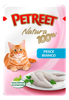 Влажный корм для кошек Petreet Natura, белая рыба, 85г