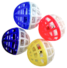 Игрушка для кошек Уют Набор мячей Паутинка двухцветная с погремушкой 4 см 60 шт ИУ73/60