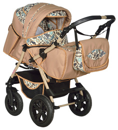 Коляска-трансформер Indigo GOLF PCO Go 06 Бежевый, бирюзовый узор