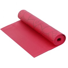 Коврик для фитнеса и йоги Larsen PVC бордо с принтом 5 мм