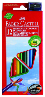 Цветные карандаши Faber-Castell ECO с точилкой, 12 цветов