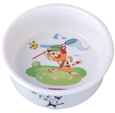 Одинарная миска для кошек DEZZIE, керамика, белый, 0.15 л