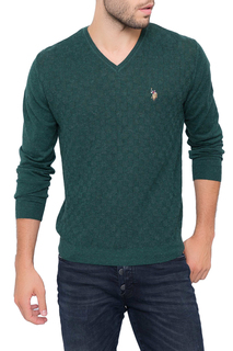 Пуловер мужской U.S. POLO Assn. G081SZ0TK0TKR01-BSK7 зеленый S