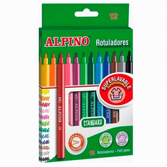 Фломастеры Alpino maxi c утолщённым корпусом и стержнем 6 мм (12 цветов)