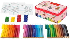 Набор фломастеров Faber Castell Connector Балерина: 33 фломастера + 10 клипов + 2 карточки