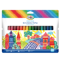 Фломастеры ГАММА Классические 24 цвета, картонная коробка 180319_13 Gamma