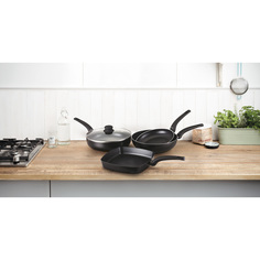 Brabantia Сотейник антипригарный с крышкой 28 см HEAT MATT BLACK