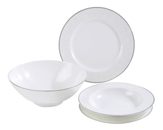 Сервиз обеденный, 6 перс, 19 пр, Жемчужина-платинум Longda LD-130517/DS19,1-PR