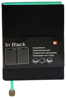 Ежедневник недатированный Канц-Эксмо In Black А6+, 272 стр, Бирюзовый