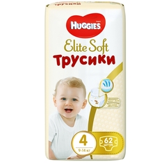 Подгузники-трусики Huggies Elite Soft 4 (9-14 кг), 62 шт.