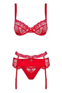 Чувственный ажурный комплект Heartina из 3 предметов (S-M) Obsessive