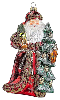 Елочная игрушка Mister Christmas Лесной Дед Мороз GW-10 Красный, зеленый