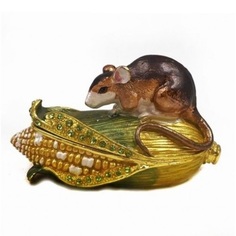 Шкатулка со стразами "Мышка на кукурузе" BP-18004, 3.2*8.3*5.1 см Gift Way