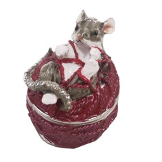 Шкатулка со стразами "Мышка на красном клубочке" BP-32912, 5,2*4,3*5,5 см Gift Way