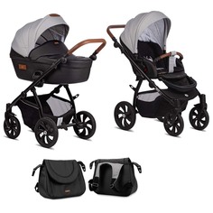 Коляска Tutis Aero 2 в 1 кожа черная