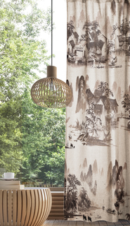 Комплект Штор, "Волшебная Ночь", Рогожка, Chinese village