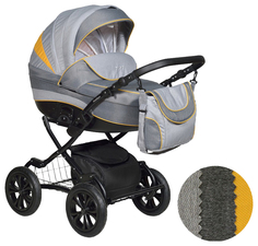 Коляска Indigo Indigo 18 plus 12 3 в 2 серая с желтым