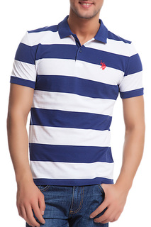 Поло мужское U.S. POLO Assn. G081GL0110DING MV0049 синее 46 RU/48 RU