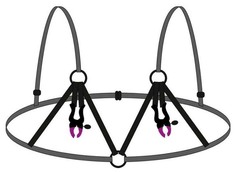 Декоративный бюстгальтер с зажимами на соски Bra with silicone nipple clamps Орион