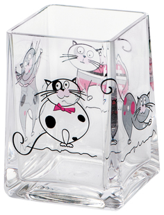 Стакан для зубных щеток Tatkraft Acryl Funny Cats 12950 Прозрачный