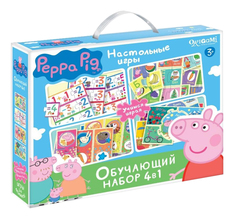 Семейная настольная игра Origami Peppa Pig Обучающий набор 4 в 1