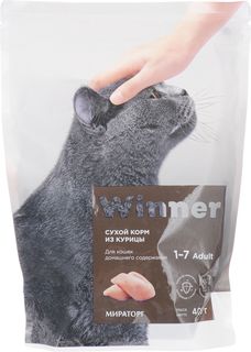 Сухой корм для кошек Winner, для домашних, курица, 400 г