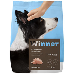Сухой корм для собак Winner, для средних пород, курица, 1 кг