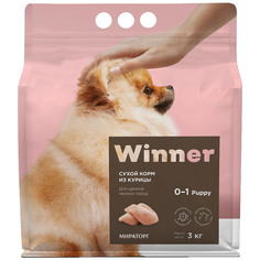 Сухой корм для щенков Winner, для мелких пород, курица, 3 кг