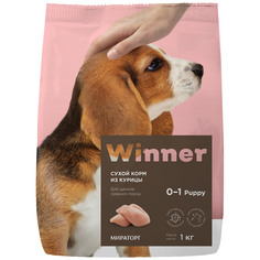Сухой корм для щенков Winner, для средних пород, курица, 1 кг