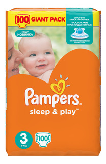 Подгузники Pampers Sleep & Play 3 (5-9 кг), 100 шт.