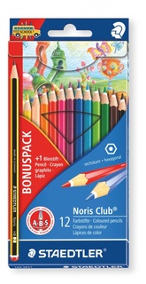 Карандаши цветные Noris Club 12 цв. с чернографит. карандашом 120-2 Staedtler