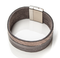 Браслет Moon Paris с принтом змеиной кожи (серебристый)