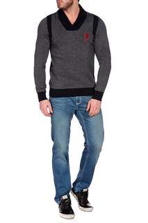 Джемпер мужской U.S. POLO Assn. 10812P30K1082 черный/белый 46 RU