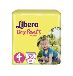Подгузники-трусики Libero Dry Pants Size 4 (7-11кг), 20 шт.