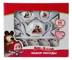 Набор посуды Играем Вместе маша и медведь, керамика 11 предм. в русс. кор.
