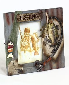 Фоторамка керамическая "Удачная рыбалка" с двумя рыбами 10х15 см Image Art