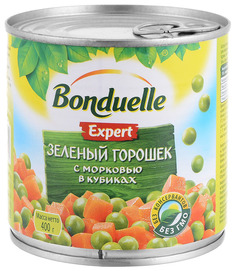 Зеленый горошек с морковью Bonduelle в кубиках 400 г