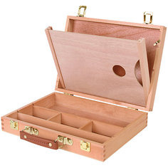 Ящик художника Гамма "Московская палитра" с ячейками для кистей и красок с палитрой Gamma