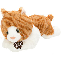 Мягкая игрушка Fluffy Family "Кошка Лежебока", 28 см, бело-коричневая