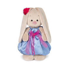 Мягкая игрушка Budi Basa Зайка Ми в синем платье с розовым бантиком, 32 см