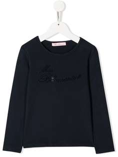 Miss Blumarine футболка с длинными рукавами и стразами