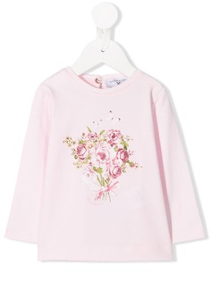 Monnalisa топ с длинными рукавами и цветочным принтом