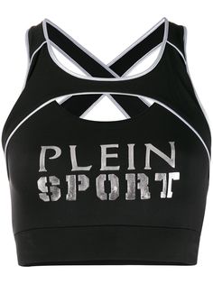 Plein Sport спортивный бюстгальтер с логотипом